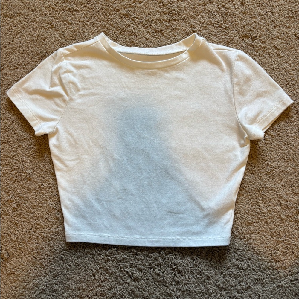 White Cropped T-Shirt